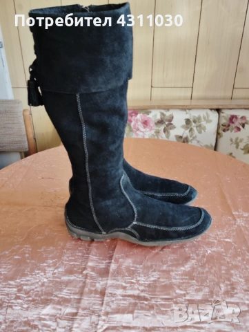 Черни дамски ботуши 42 номер, снимка 4 - Дамски ботуши - 53391412