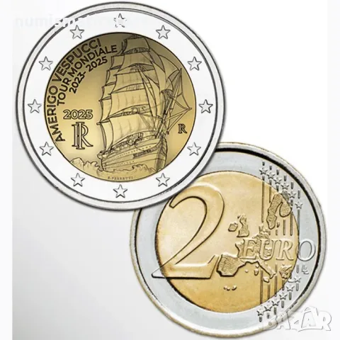 2 евро Италия 2025 Америго Веспучи UNC