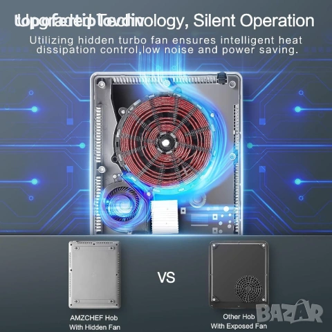 Индукционен котлон AMZCHEF 2000W, снимка 4 - Котлони - 53654295