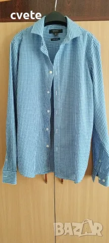 Мъжка риза каре синьо и бяло