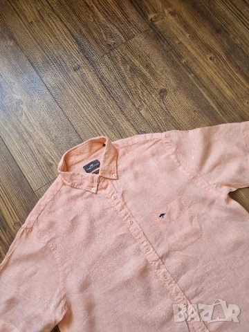 Страхотна мъжка ленена риза FYNCH HATTON размер L   , 100% лен , снимка 3 - Ризи - 50789099