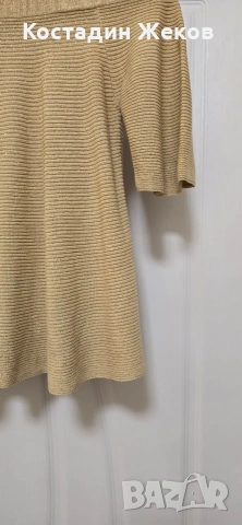 Нов.  Златист плетен топ с метализиран ефект. Liu Jo , снимка 6 - Корсети, бюстиета, топове - 53827808