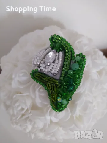 НОВА брошка кокиче ръчна изработка кокиче, Спиди/лично предаване