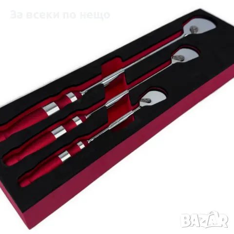 Комплект удължени, усилени тресчотки с плоска глава и функция за обръщане 3 части 1/4", 3/8" и 1/2" , снимка 2 - Други инструменти - 50366343