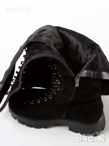 Равни ботуши - черен велур, снимка 4 - Дамски ботуши - 52529119