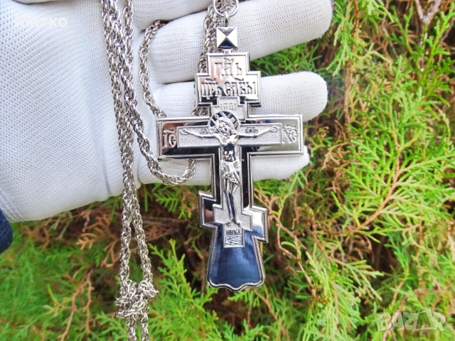 НОВ Свещенически, попски бронзов нагръден кръст 2, снимка 3 - Антикварни и старинни предмети - 51817856
