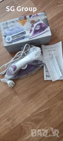 Парна ютия Crown незалепваща плоча, терморегулатор, 2000W, лилава., снимка 7 - Ютии - 42089651