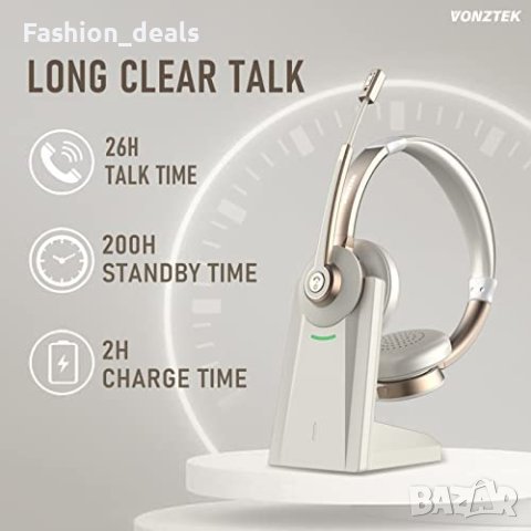 Нови Безжични слушалки Bluetooth с микрофон CVC шумопотискане за работа, снимка 7 - Bluetooth слушалки - 40580773