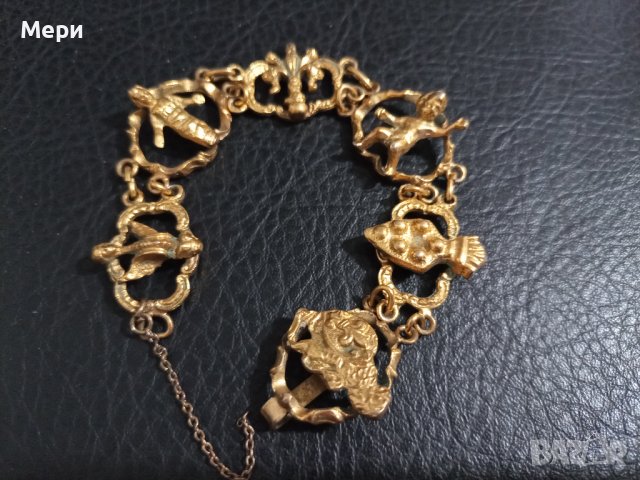 Винтажна позлатена гривна, снимка 5 - Антикварни и старинни предмети - 39062716