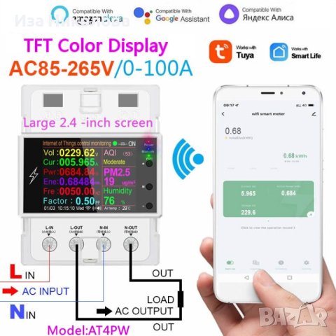Цифров смарт Wi-fi ватметър, снимка 3 - Други - 41637655
