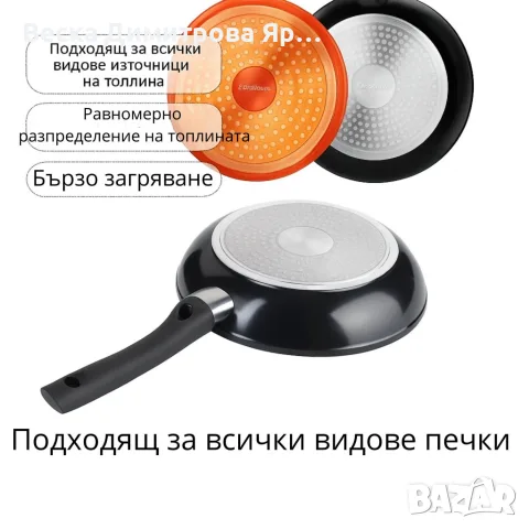 Комплект 3 бр. индукционни тигани Cheffinger с подвижни дръжки, снимка 4 - Съдове за готвене - 56167006