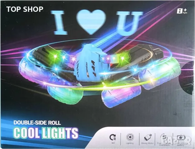 Immver каскадьорска кола за деца 2,4 Ghz радиоуправляема , синя, снимка 6 - Коли, камиони, мотори, писти - 49340589