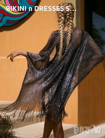 Черно парео туника за плаж излизане , снимка 3 - Туники - 37345990