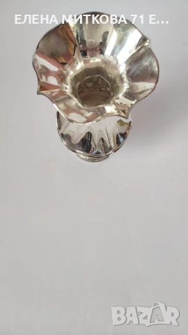 Масивна посребрена ваза с красива форма и орнаменти, снимка 5 - Вази - 52619215