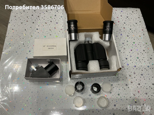 Бинокулярна приставка за телескоп с две Барлоу лещи и екстри