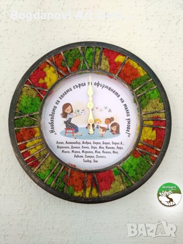 Часовник със скандинавски мъх , снимка 3 - Стенни часовници - 44327793