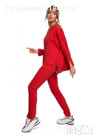 Дамски суичър в червен цвят M491 MOE, снимка 4 - Суичъри - 47752000