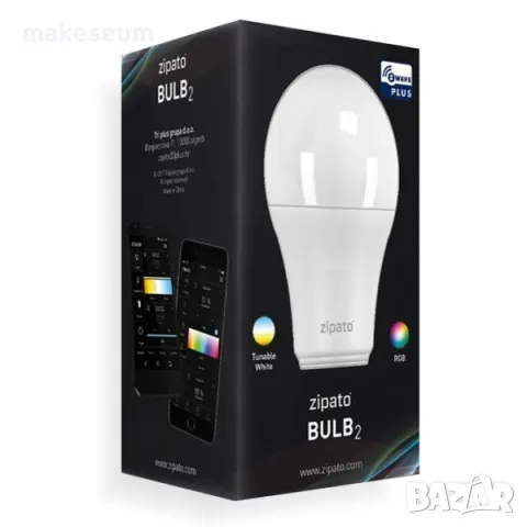Смарт LED крушки Zipato bulb 2 – Z-wave - RGBW Е27 806lm