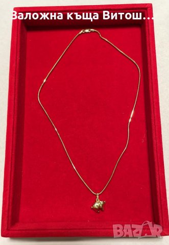 Верижка с висулка прасе 14к. / 5.77 гр., снимка 1