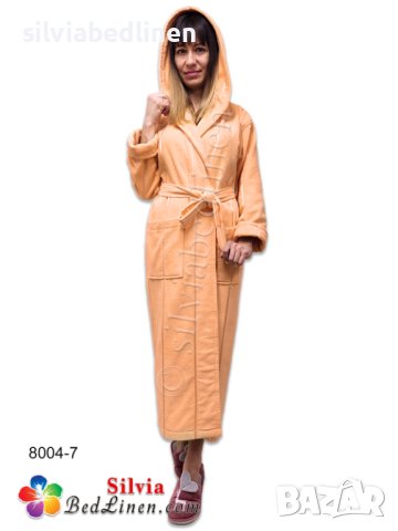 Луксозен хавлиен дамски, мъжки халат за баня с качулка Ладик, снимка 5 - Хавлиени кърпи - 39260271