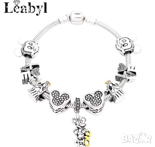 Disney Гривни тип Пандора Лило и Стич, Мики Маус Lilo and Stitch Minnie mouse , снимка 7 - Гривни - 52711237
