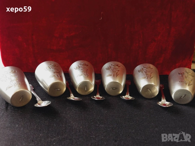 СССР-сребърни 875 чаши с позлата,шест броя/Царска Русия пет лъжички сребро 84-100 лв за брой/, снимка 6 - Чаши - 52350885