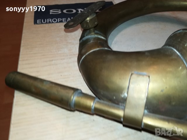 ТРЪБА КРЪГЛА МЕД МЕСИНГ ВНОС ФРАНЦИЯ 2509231835M, снимка 7 - Антикварни и старинни предмети - 42316559