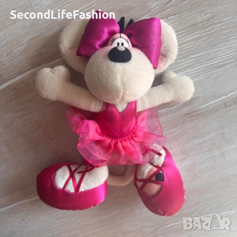 Винтидж плюшена играчка Diddl Diddlina Балерина Мишка Thomas Goletz Depesche, снимка 5 - Плюшени играчки - 53204099