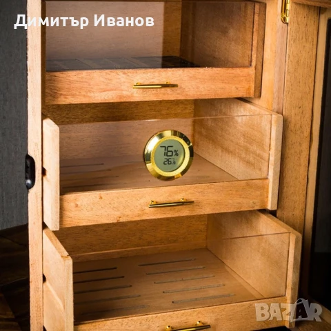 Малък кедров кабинет за до 150 пури със хидрометър и овлажнител, снимка 3 - Други - 50996927