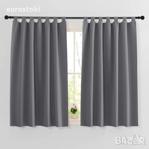 PONY DANCE Комплект от 2 бр. завеси за спалня, непрозрачни,  В 145 x Ш 140 см. Зимни завеси, плътно 