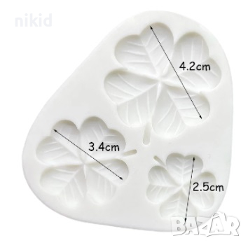 3 Детелини Детелина Детелинка силиконов молд форма фондан гипс, снимка 3 - Форми - 36143544