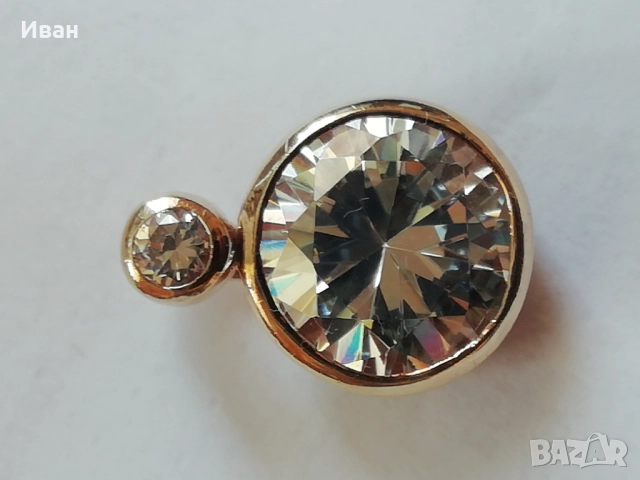 Сребърна висулка с позлата , снимка 2 - Колиета, медальони, синджири - 51522033