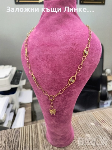 Златен Синджир с пеперудки 4.83гр / 14К, снимка 4 - Колиета, медальони, синджири - 52749380