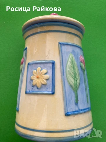 Винтидж ръчно рисуван буркан, снимка 7 - Други - 51214884