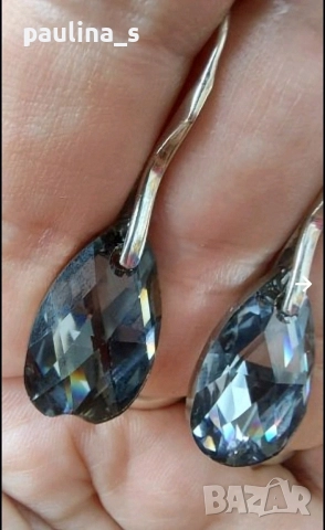 Два различни чифта / Сребърни обеци Сърце и Swarovski / проба 925 , снимка 14 - Обеци - 35703178