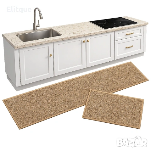 Комплект от 2 броя противоплъзгащи кухненски килими, снимка 3 - Други стоки за дома - 53358913