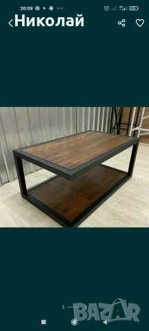 холна маса от масив и желязо , снимка 5 - Маси - 53641072