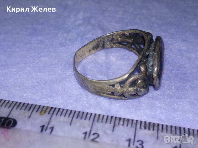 СТАРИНЕН ЕМАЙЛИРАН ОСМАНСКИ СРЕБЪРЕН ПРЪСТЕН СРЕБРО 925 със СУЛТАНСКА ТУГРА РЪЧНА ИЗРАБОТКА 40619, снимка 11 - Антикварни и старинни предмети - 42614275
