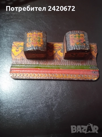 дърворезба поднос и мастилница, снимка 7 - Други ценни предмети - 52685734