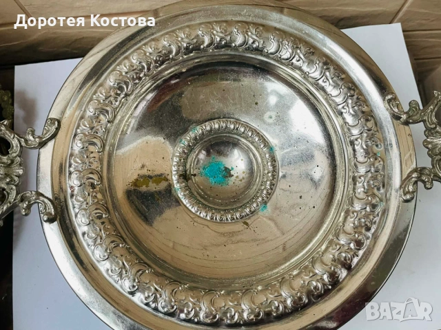 Красива фруктиера на столче от Англия с 2 дръжки, снимка 5 - Антикварни и старинни предмети - 53473729