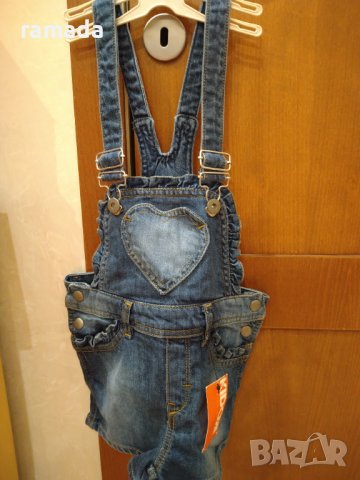 Дънков гащеризон Kidiki, снимка 2 - Детски къси панталони - 41888590