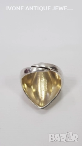 Сребърен позлатен пръстен с емайл, снимка 5 - Пръстени - 52794306