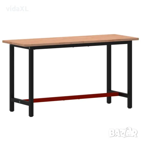 vidaXL Työpöytä työtaso 150x55x81,5 cm täysi pyökki metalli（SKU:3188905）