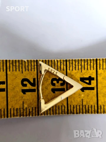 Сребърни миниатюрни обеци със златна баня , снимка 6 - Обеци - 51233180