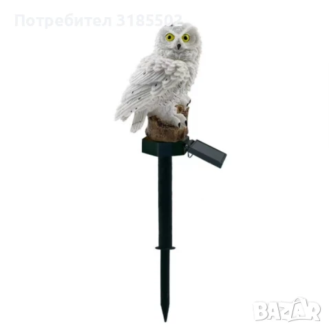 LED Соларна лампа Бухал - Соларна градинска лампа Бухал  15см -Бухал -45 цяла дължина на стълб, снимка 4 - Други - 50880000