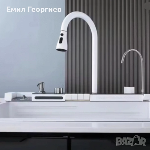 Умна кухненска мивка с изтеглящ се кран – LED дисплей, водопад, филтрирана вода и пълен комплект за , снимка 6 - Други стоки за дома - 53132198