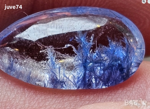 ДЮМОРТИЕРИТ КВАРЦ (БРАЗИЛИЯ) 6.4 кт. 18х9.6 мм. , снимка 4 - Други - 53445261