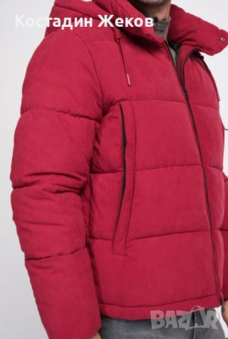  Мъжко оригинално късо зимно яке с капитуниран дизайн. Lee Cooper. Като ново. , снимка 3 - Якета - 53242401