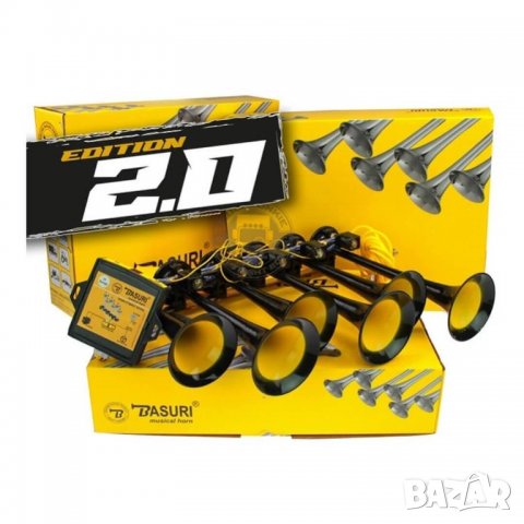 Тромба музикална, клаксон, "Baby Shark" и още 17 Мелодии, 12V - 24V, Супер Мощна +130db, за Кола, Ка, снимка 1