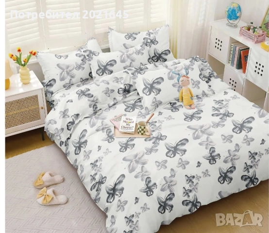 Спален комплект с чаршаф с ластик, снимка 2 - Спално бельо - 51816348